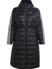 adidas Originals Black Curve Hooded Premium Long Slim Jacket - Image 5 of 6
