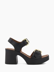 Dune London Black Jenies Buckle Platform Sandals - Image 3 of 6