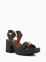 Dune London Black Jenies Buckle Platform Sandals - Image 4 of 6