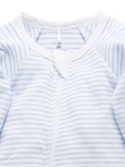 Purebaby Blue 100% Cotton Zip Baby Sleepsuits 2 Pack - Image 2 of 5