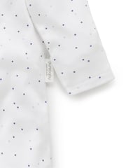 Purebaby Blue 100% Cotton Zip Baby Sleepsuits 2 Pack - Image 3 of 5