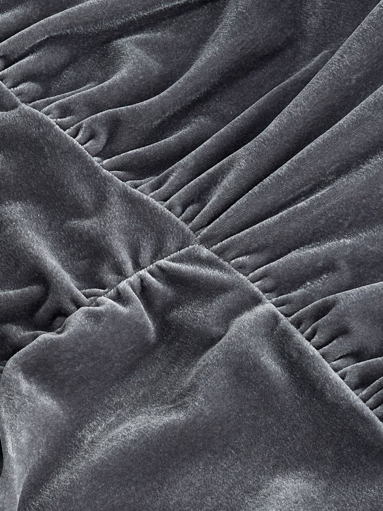 Blue/Grey Velvet Midi Dress - Image 6 of 6