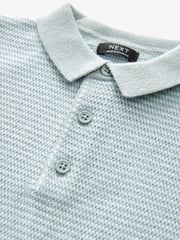 Blue 100% Cotton Short Sleeved Multi Tone Polo Shirt (3mths-7yrs) - Image 3 of 3