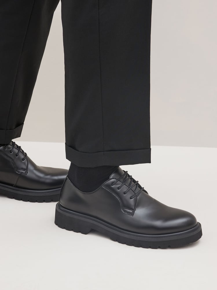 Black EDIT Chunky Derby Shoes - Image 1 of 6