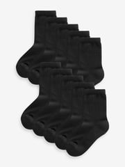 Black Cotton Rich Cushioned Sole Socks 10 Pack - Image 1 of 2