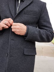 Grey Signature Italian Wool Rich Epsom Overcoat With Cashmere - Image 4 of 7