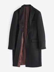 Black Signature Italian Wool Rich Epsom Overcoat With Cashmere - Image 5 of 6