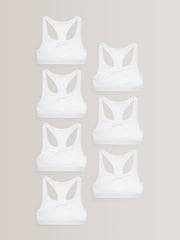 White 7 Pack Racer Back Crop Tops (5-16yrs) - Image 1 of 4