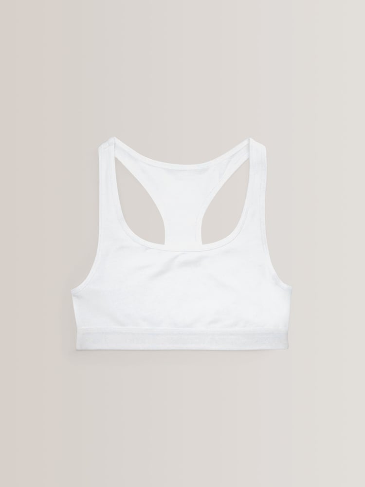 White 7 Pack Racer Back Crop Tops (5-16yrs) - Image 2 of 4