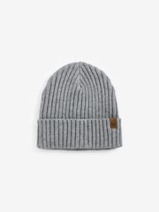 Navy Blue/Grey 3 Pack Knitted Ribbed Beanie Hats (1-16yrs) - Image 3 of 5