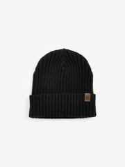 Navy Blue/Grey 3 Pack Knitted Ribbed Beanie Hats (1-16yrs) - Image 4 of 5