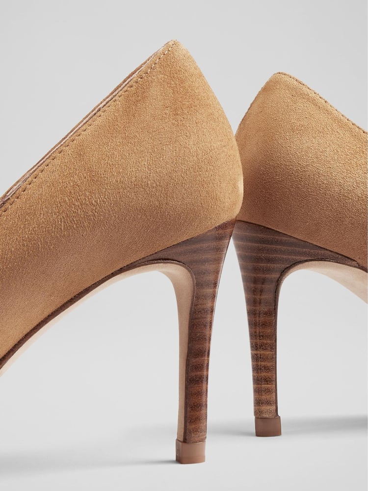 LK Bennett Floret Suede Pointed Toe Courts - Image 4 of 4