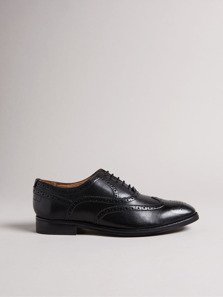 Ted Baker Black Formal Leather Amaiss Brogue Shoes - Image 1 of 5