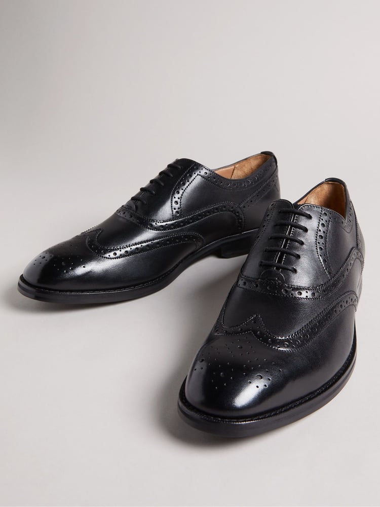 Ted Baker Black Formal Leather Amaiss Brogue Shoes - Image 2 of 5