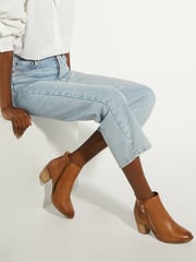 Dune London Brown Wide Fit Paicey Zip-Up Ankle Boots - Image 1 of 6