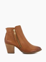 Dune London Brown Wide Fit Paicey Zip-Up Ankle Boots - Image 3 of 6