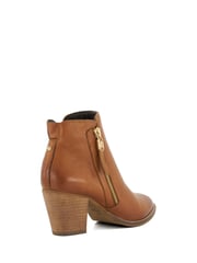 Dune London Brown Wide Fit Paicey Zip-Up Ankle Boots - Image 4 of 6
