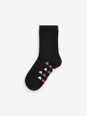 Black Rainbow 5 Pack Cotton Rich Footbed Ankle School Socks - Image 5 of 6