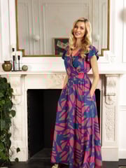 Hot Squash Womens Pink Chiffon Wrap-Top Maxi Dress - Image 1 of 3