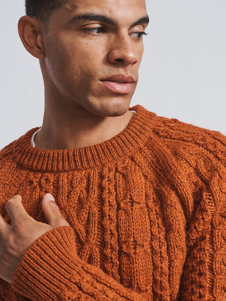 Orange - Aubin – Westport Aran – Pullover aus Wolle mit Rundhalsausschnitt - Bild 4 von 4