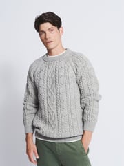 Grau - Aubin – Westport Aran – Pullover aus Wolle mit Rundhalsausschnitt - Bild 1 von 7