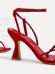 Linzi Red Entice Diamante Embellished Strappy Heeled Sandals - Image 4 of 5