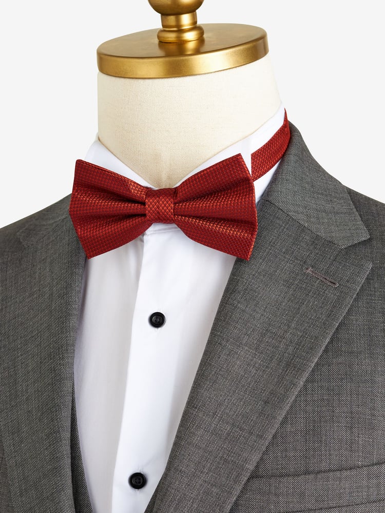 Rust Orange Textured Silk Bow Tie - Image 1 of 2