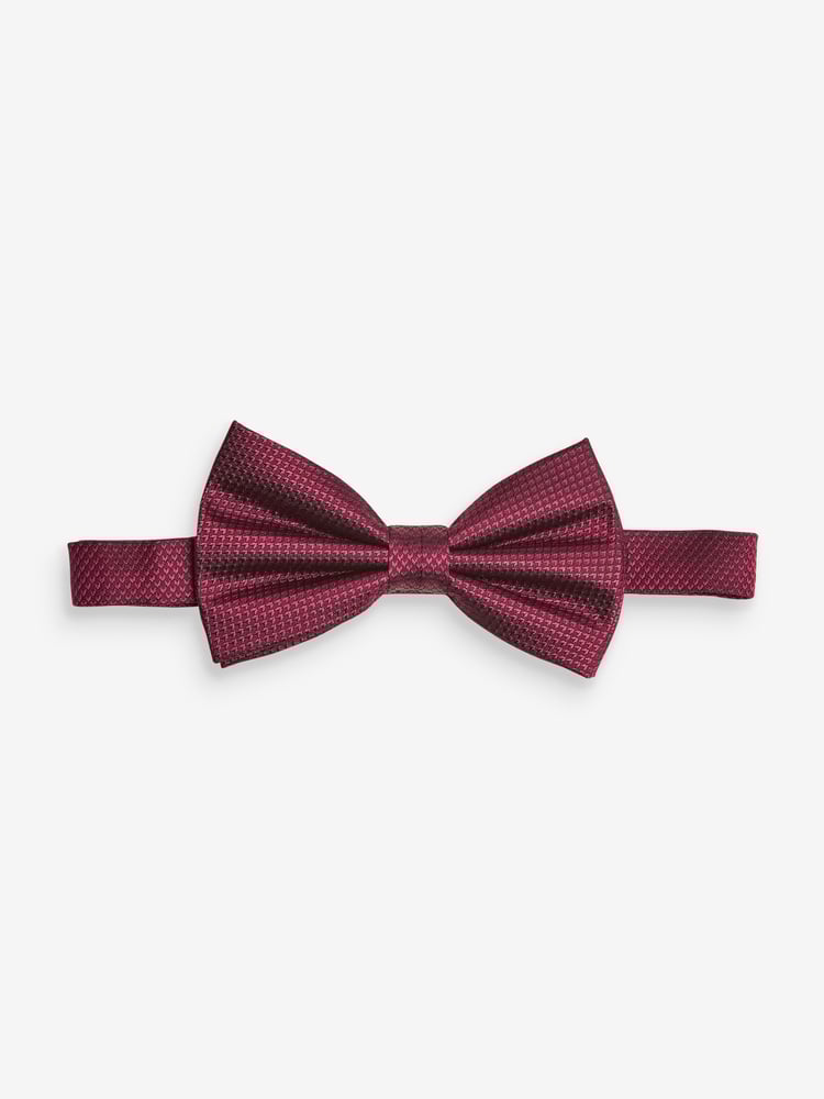 Rose Pink Textured Silk Bow Tie - Image 2 of 2
