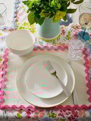 12 Piece Lime Green Rim Dinner Set - Image 2 of 6