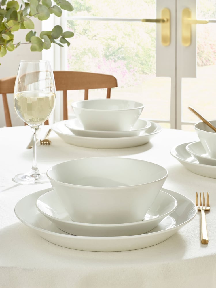 12 Piece White Garda Tapered Dinner Set - Image 1 of 5