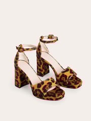Boden Brown Heeled Platform Sandals - Image 2 of 4