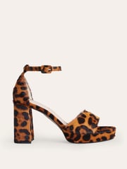 Boden Brown Heeled Platform Sandals - Image 3 of 4