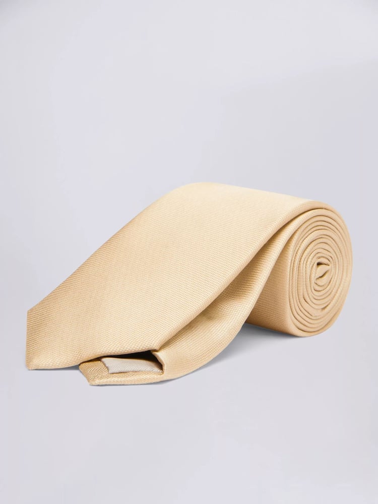 MOSS Yellow Oxford Silk Tie - Image 1 of 2