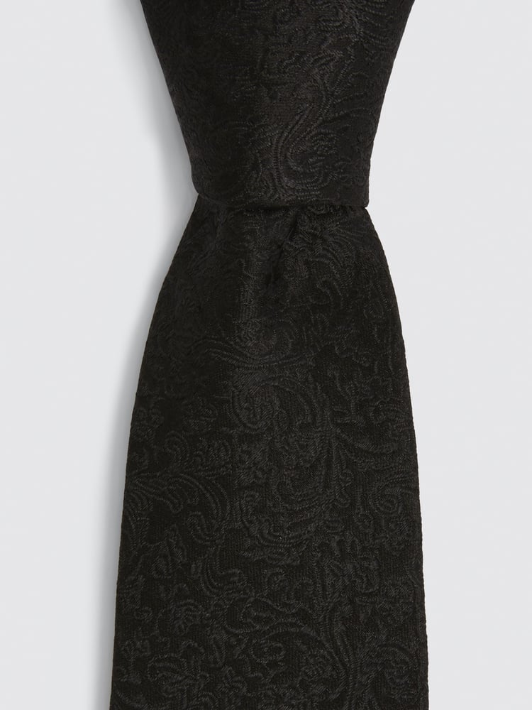 MOSS Black Oxford Silk Tie - Image 2 of 2
