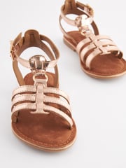 Rose Gold Leather Gladiator Sandals - Image 4 of 6