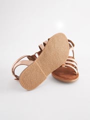 Rose Gold Leather Gladiator Sandals - Image 5 of 6