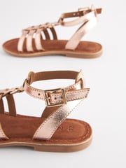 Rose Gold Leather Gladiator Sandals - Image 6 of 6