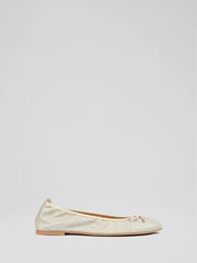 LK Bennett Metallic Trilly Ballerina Pumps - Image 1 of 4