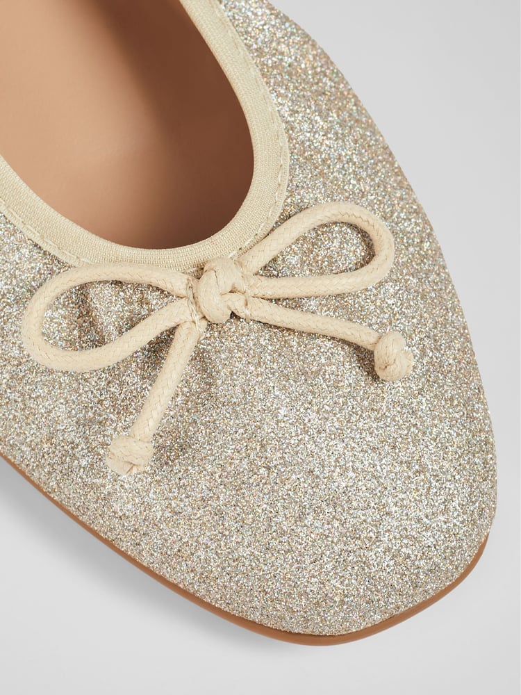 LK Bennett Metallic Trilly Ballerina Pumps - Image 4 of 4