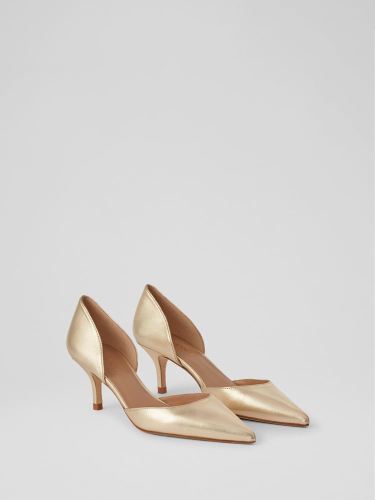 LK Bennett Metallic Harley Leather D'orsay Courts - Image 2 of 4