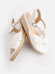 White Broderie Bow Wedge Sandals - Image 4 of 7