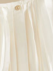 Cream Pleat Detail Short Sleeve Taffeta Dress (3mths-10yrs) - Image 7 of 7