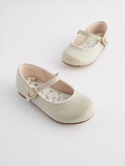 Ivory Gold Standard Fit (F) Bridesmaid Occasion Mary Jane Shoes - Image 1 of 6
