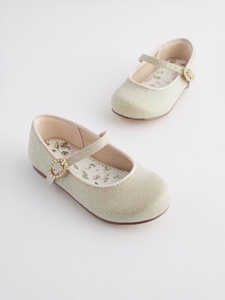 Ivory Gold Standard Fit (F) Bridesmaid Occasion Mary Jane Shoes - Image 1 of 6