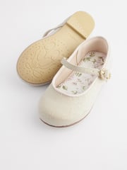 Ivory Gold Standard Fit (F) Bridesmaid Occasion Mary Jane Shoes - Image 4 of 6