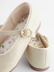 Ivory Gold Standard Fit (F) Bridesmaid Occasion Mary Jane Shoes - Image 5 of 6