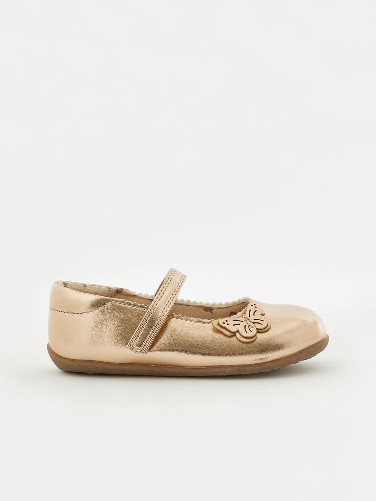 Rose Gold Standard Fit (F) Butterfly Mary Jane Shoes - Image 2 of 5