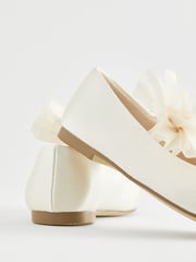 Ivory Standard Fit (F) Mary Jane Bridesmaid Bow Occasion Shoes - Image 3 of 5