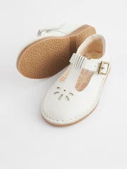 White Leather T-Bar Shoes - Image 4 of 6