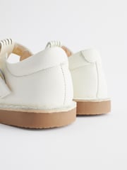 White Leather T-Bar Shoes - Image 5 of 6